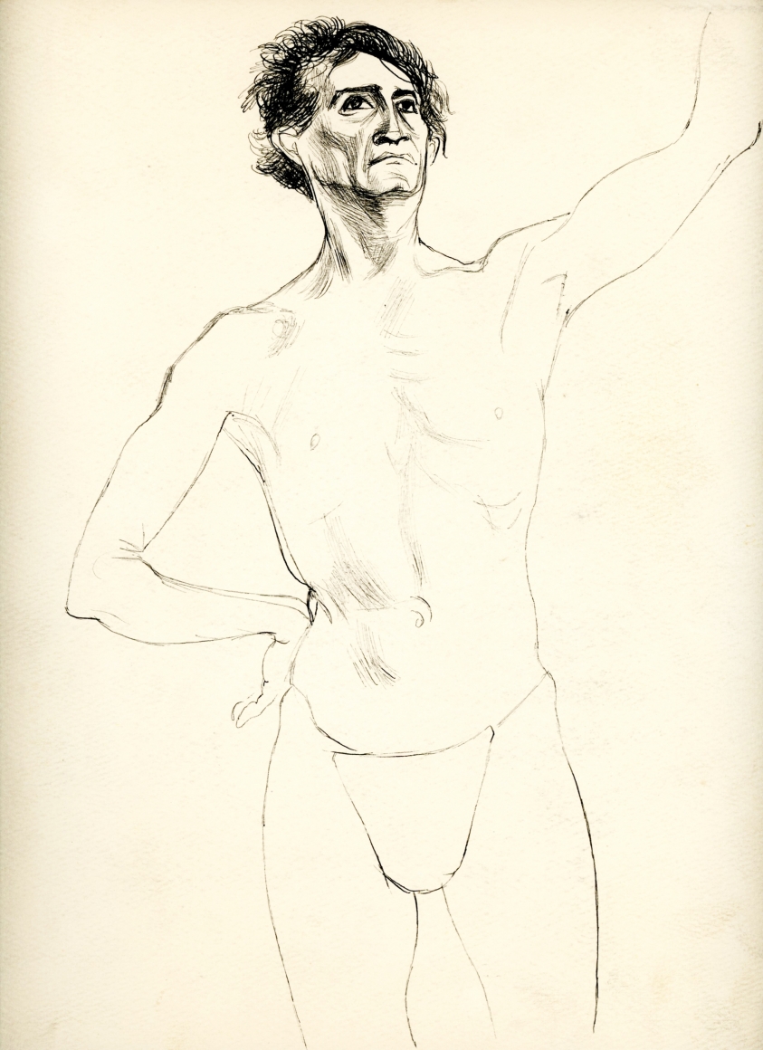 Bernard Perlin, Japanese Male Nude (Front View)