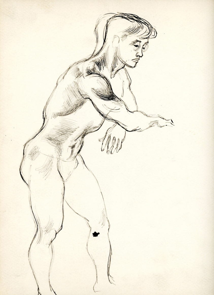 Bernard Perlin, Japanese Male Nude (Side View)