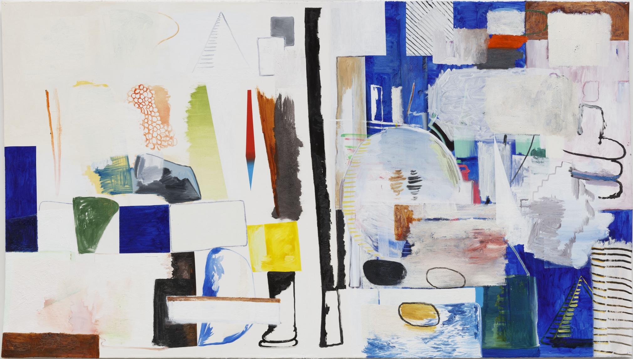 Bek Hyunjin. ì¤ì§íì
ì´í¼ë¶ì±ìì´ í´ê²ì¤ì ìí 그림 2-01 Painting 2-01 for UnemploymentBankruptcyDivorceDebtSuicide Rest Stop, 2017, Oil on oil paper for oil paint, 130 x 230 cm. Courtesy of the artist & PKM Gallery.