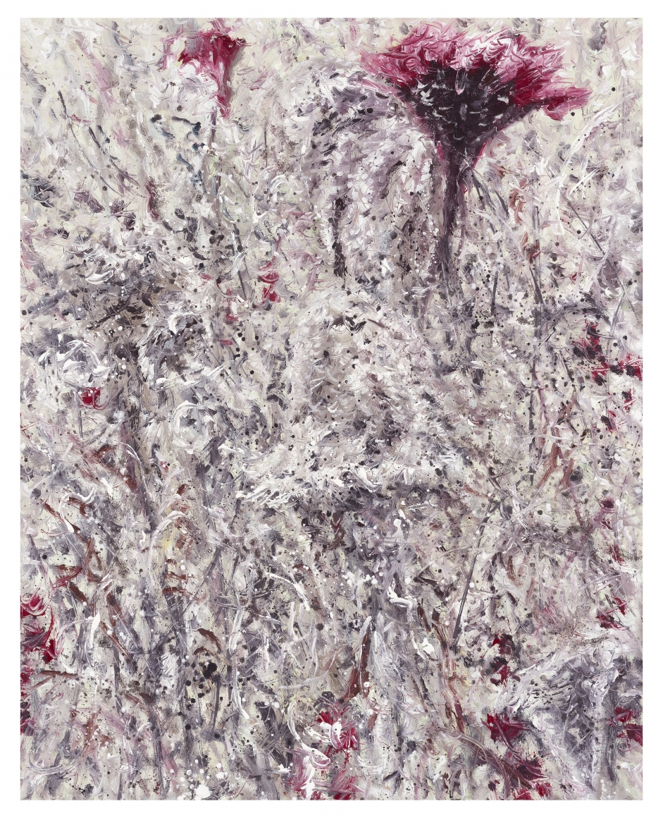 Kim Jiwon. 맨드라미 Mendrami, 2018. Oil on linen, 91 x 73 cm. Courtesy of the artist & PKM Gallery.