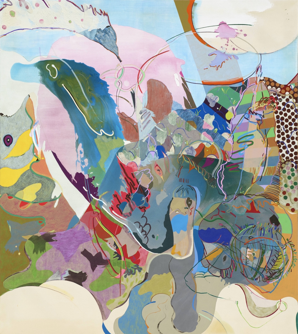 Young Do Jeong. A moonworker, 2015-17. Acrylic, color pencil, graphite, marker, charcoal and conte on canvas, 208 x 185 cm. Courtesy of the artist & PKM Gallery.