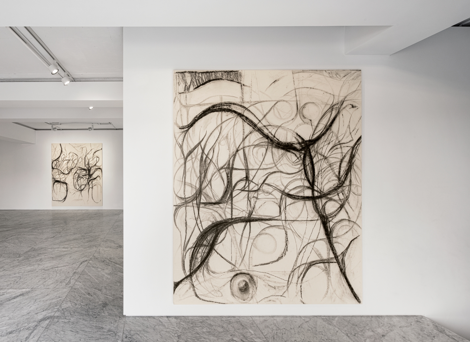 Installation view of "Peppi Bottrop : schwarze schraube deutschland" at PKM+. Courtesy of PKM Gallery.
