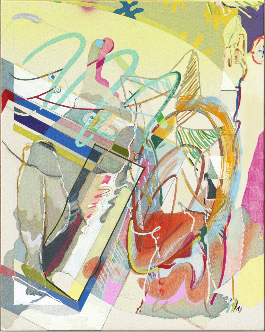 Young Do Jeong. Casting underground, 2016. Acrylic, spray paint, charcoal, conte, graphite, color pencil and marker on canvas, 91.1 x 72.9 cm. Courtesy of the artist & PKM Gallery., 