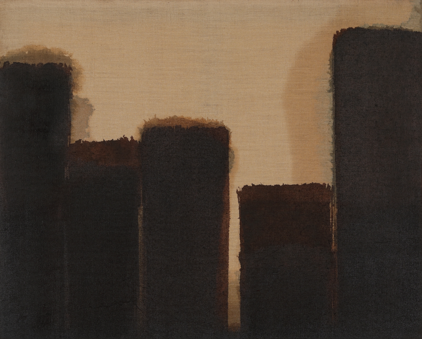 Yun Hyong-keun
. Burnt Umber & Ultramarine,
1977 - 1989,
Oil on linen, 73 x 91 cm. Courtesy of PKM Gallery.