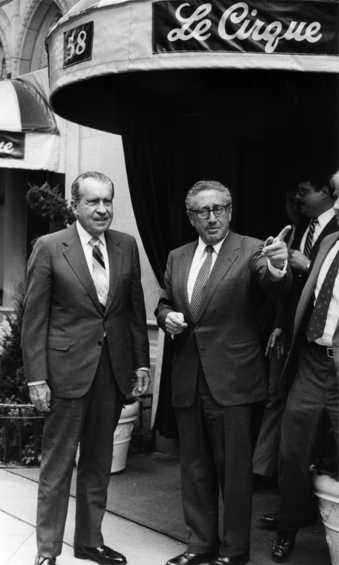 Bill Cunningham - Richard Nixon and Henry Kissinger, c. 1970s Gelatin silver print, printed c. 1970s ; Bruce Silverstein Gallery