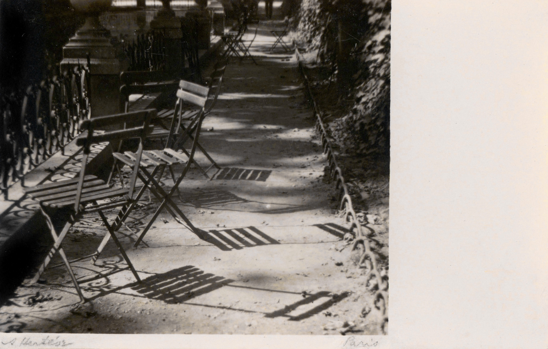 André Kertész, Chairs, The Medici Fountain, Jardin du Luxembourg, 1925