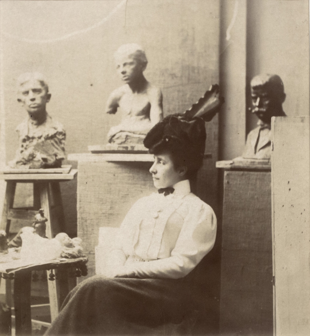 Constantin Brâncuşi - Otilia Cosmutza Bölöni in Brancusi's Studio, 1910 Gelatin silver print ; Bruce Silverstein Gallery