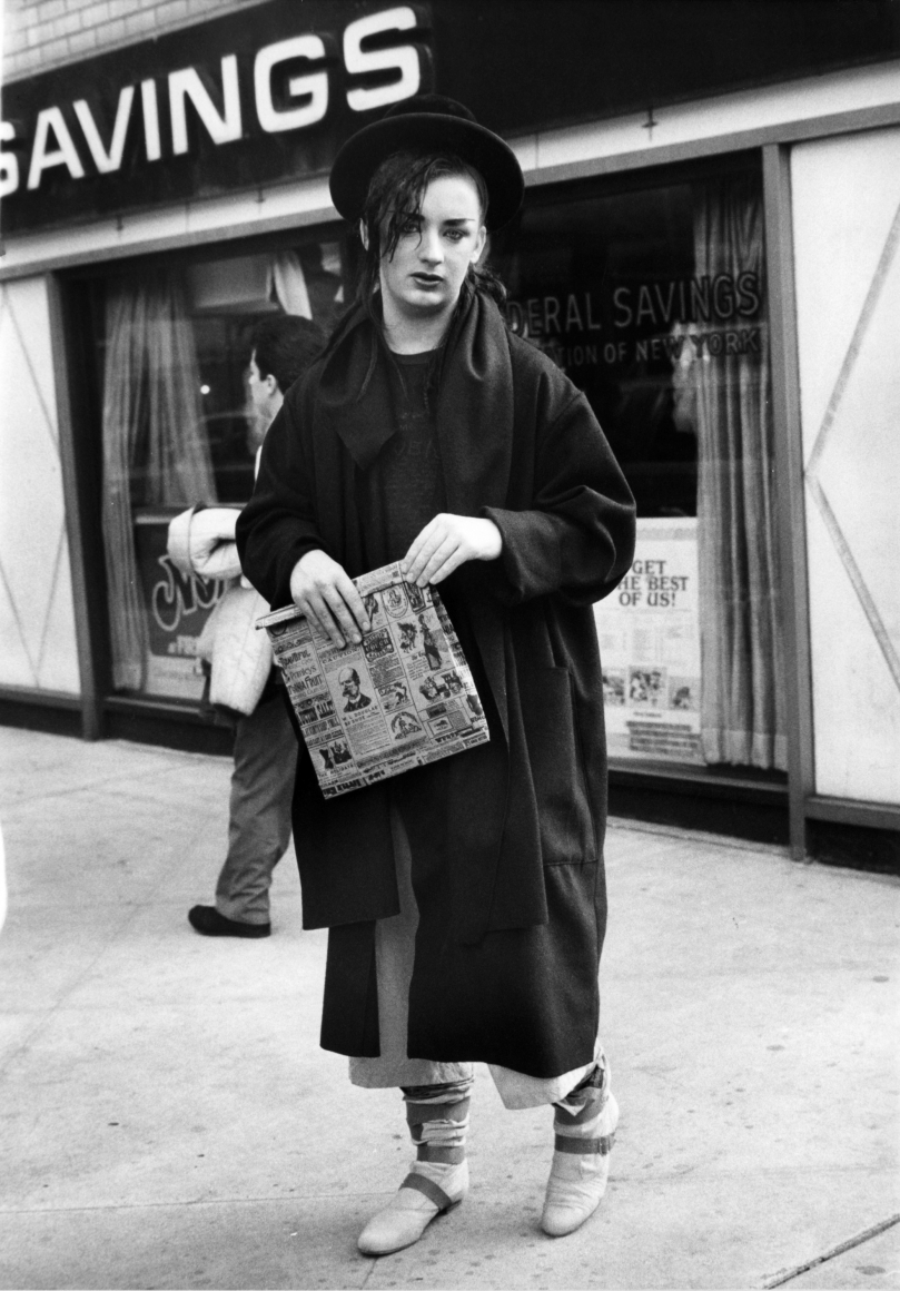 Bill Cunningham - Boy George, c. 1980s Gelatin silver print, printed c. 1980s ; Bruce Silverstein Gallery