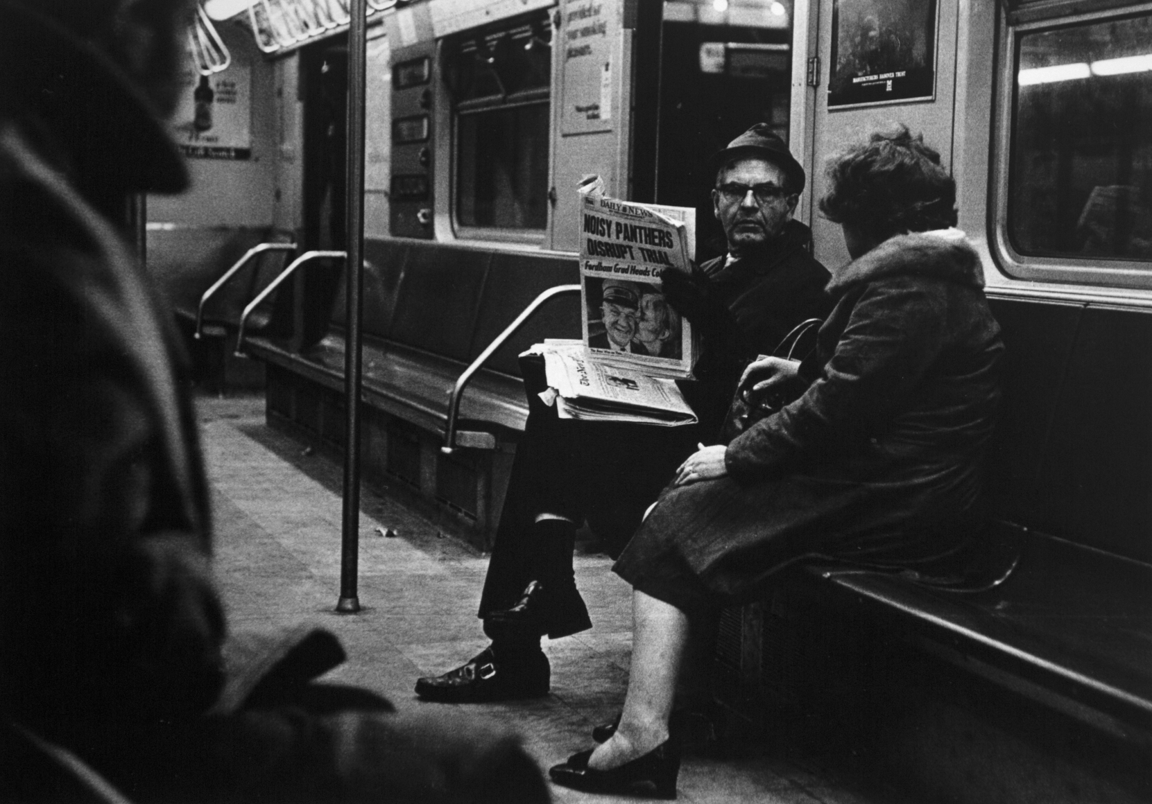 Couple on subway, New York, c. 1970