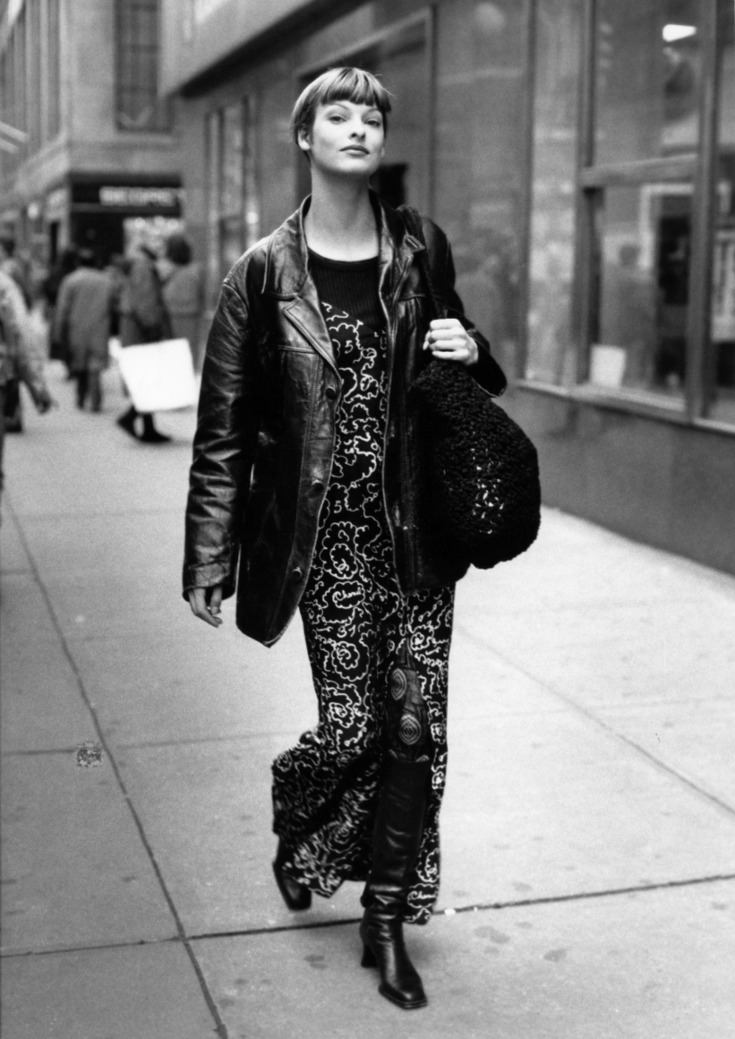 Bill Cunningham - Linda Evangelista, c. 1980s Gelatin silver print, printed c. 1980s ; Bruce Silverstein Gallery