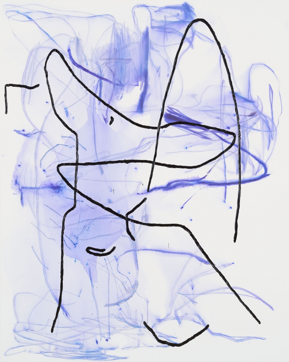 Jana Schröder, Spontacts GO 2, 2017. Copying pencil and oil on canvas, 78.7 x 63 inches, 200 x 160 cm (JSR17.005)