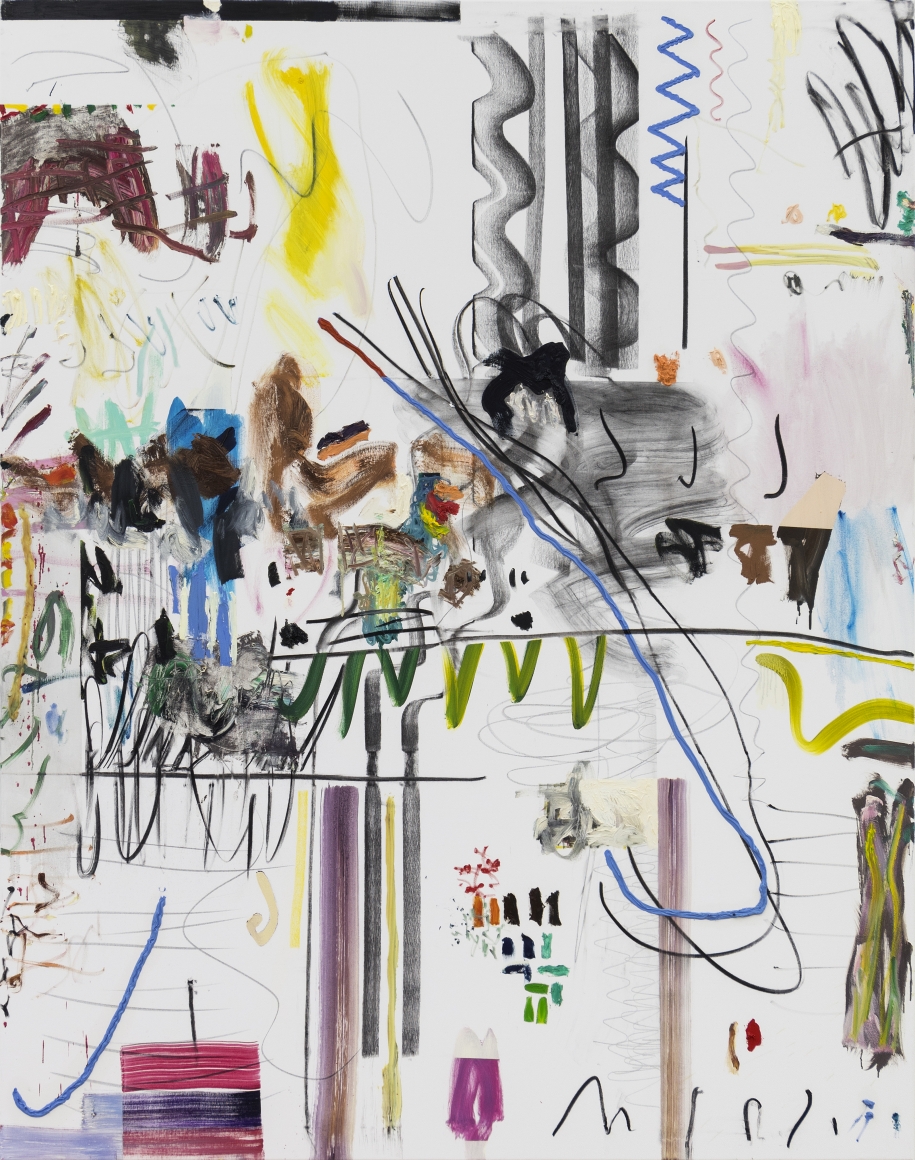 Andreas Breunig, Hi_LoRes_27, 2018. Oil, graphite, charcoal on canvas, 82 5/8 x 66 7/8 in, 210 x 170 cm (ABR18.015)