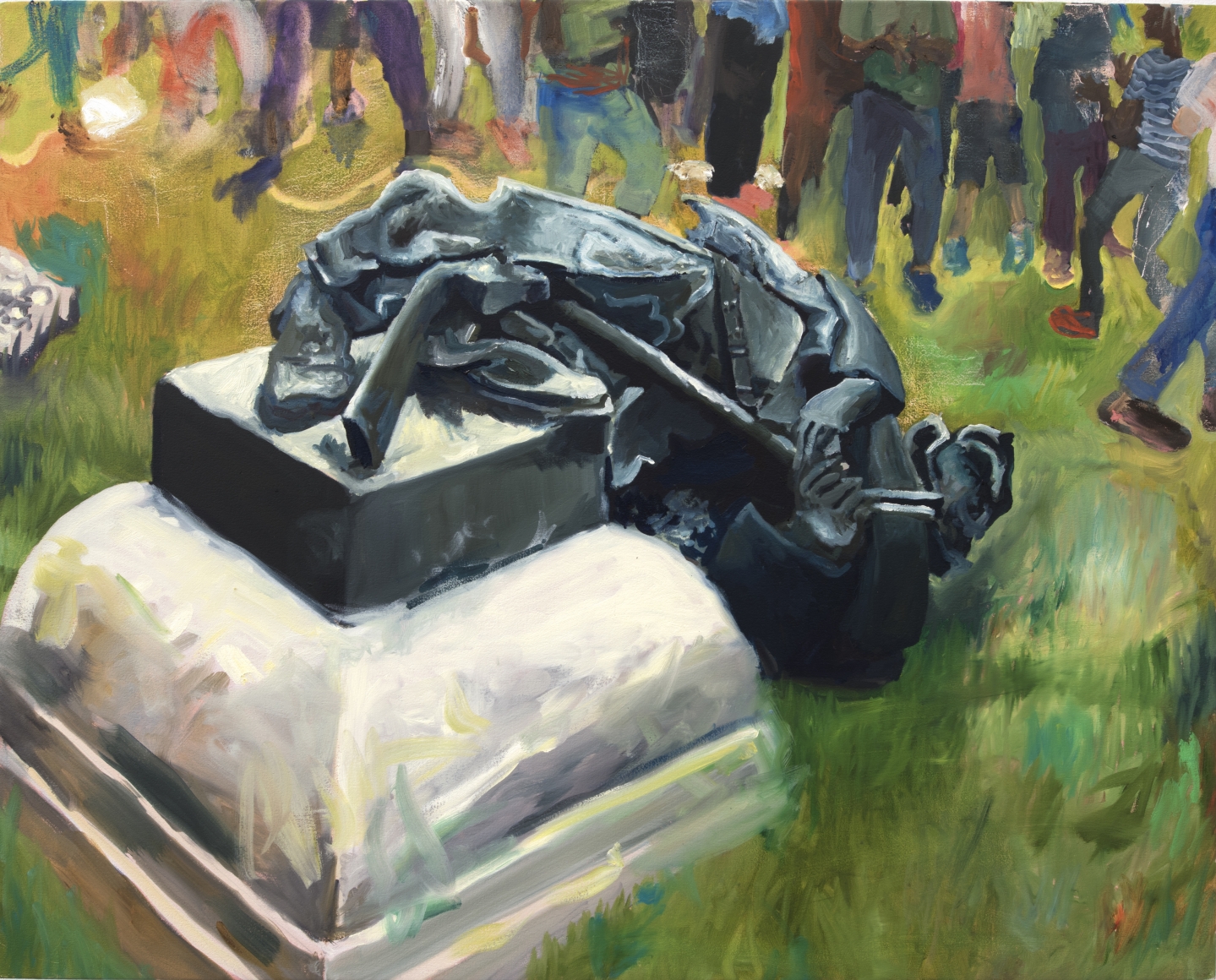 Celeste Dupuy-Spencer Durham, August 14, 2017, 2017 Oil on linen 28 x 35 in 71.1 x 88.9 cm (CDS17.025)