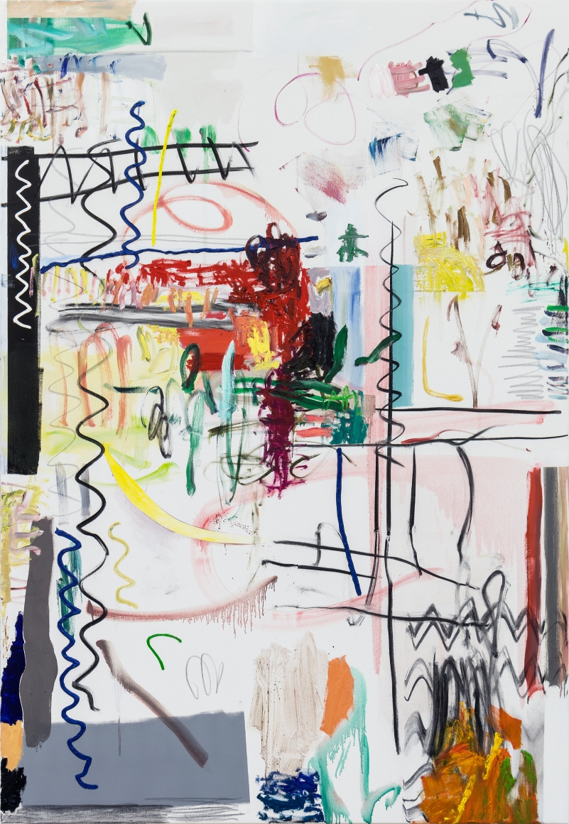 Andreas Breunig, Hi_LoRes_64, 2019, Oil, graphite and charcoal on canvas, 82 5/8 x 55 1/8 in, 210 x 140 cm (ABR19.024)