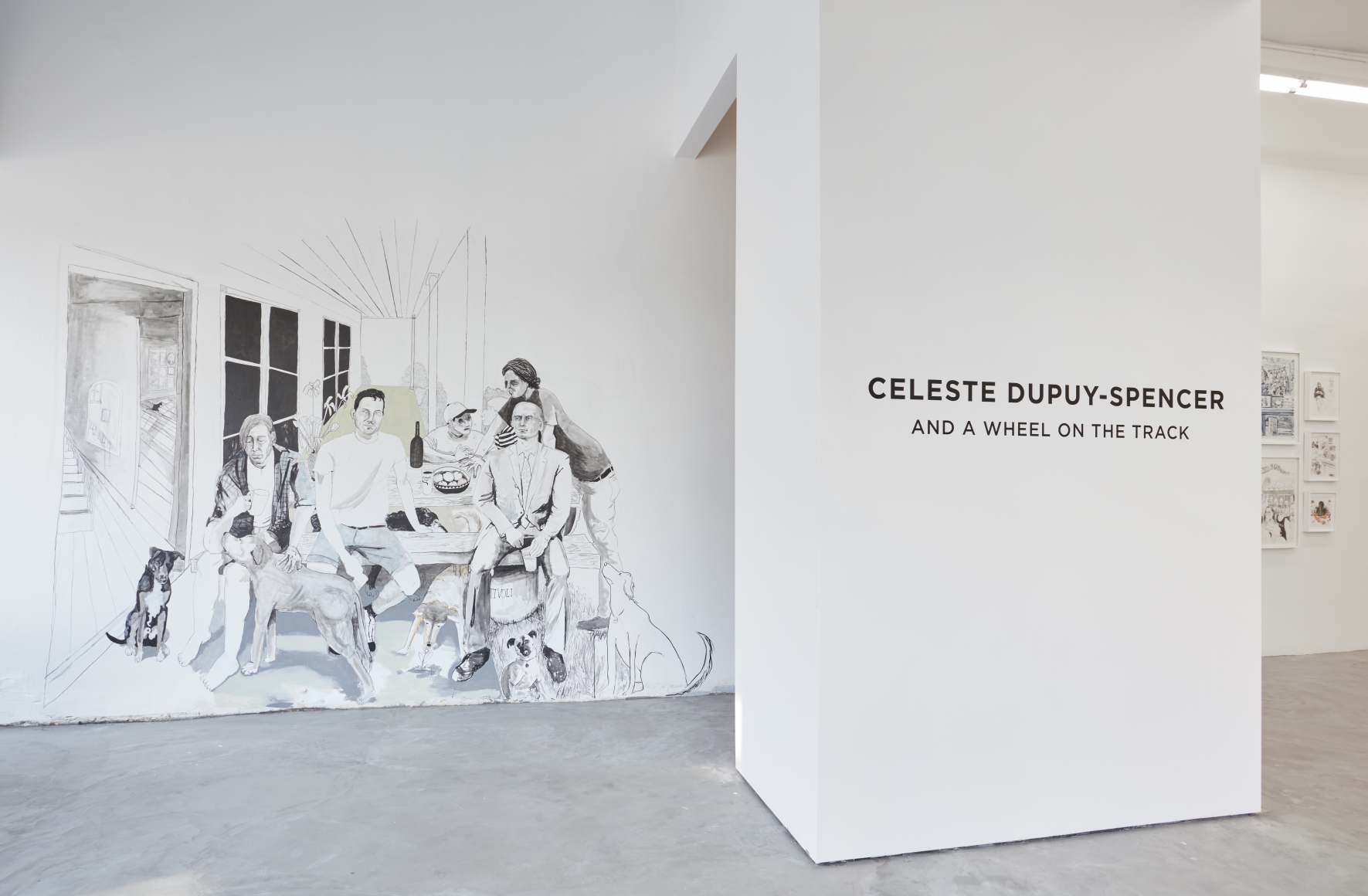 Installation view of Celeste Dupuy-Spencer: And a Wheel on the Track (April 2 – May 14, 2016), Nino Mier Gallery, Los Angeles