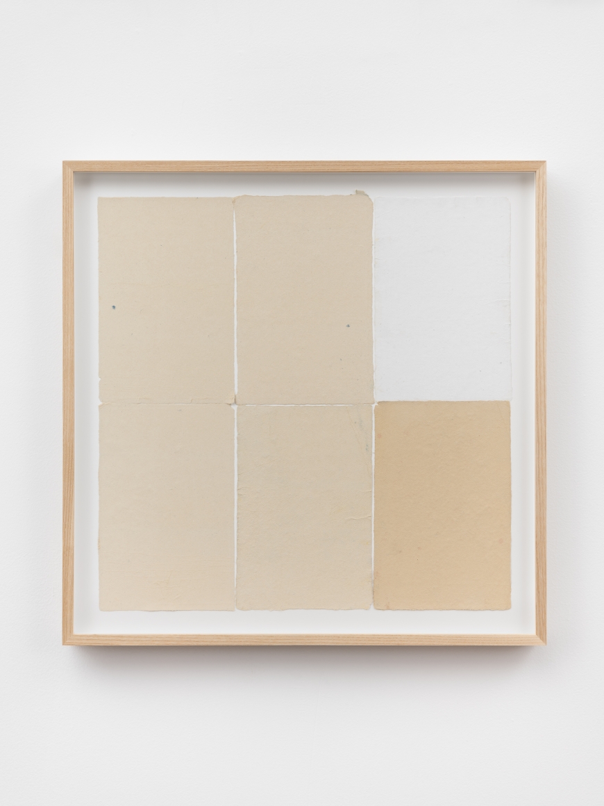 Ethan Cook, Five alabasters, white, 2020. Handmade pigmented paper 19 3/4 x 19 1/2 in, 50.2 x 49.5 cm (ECO20.048)