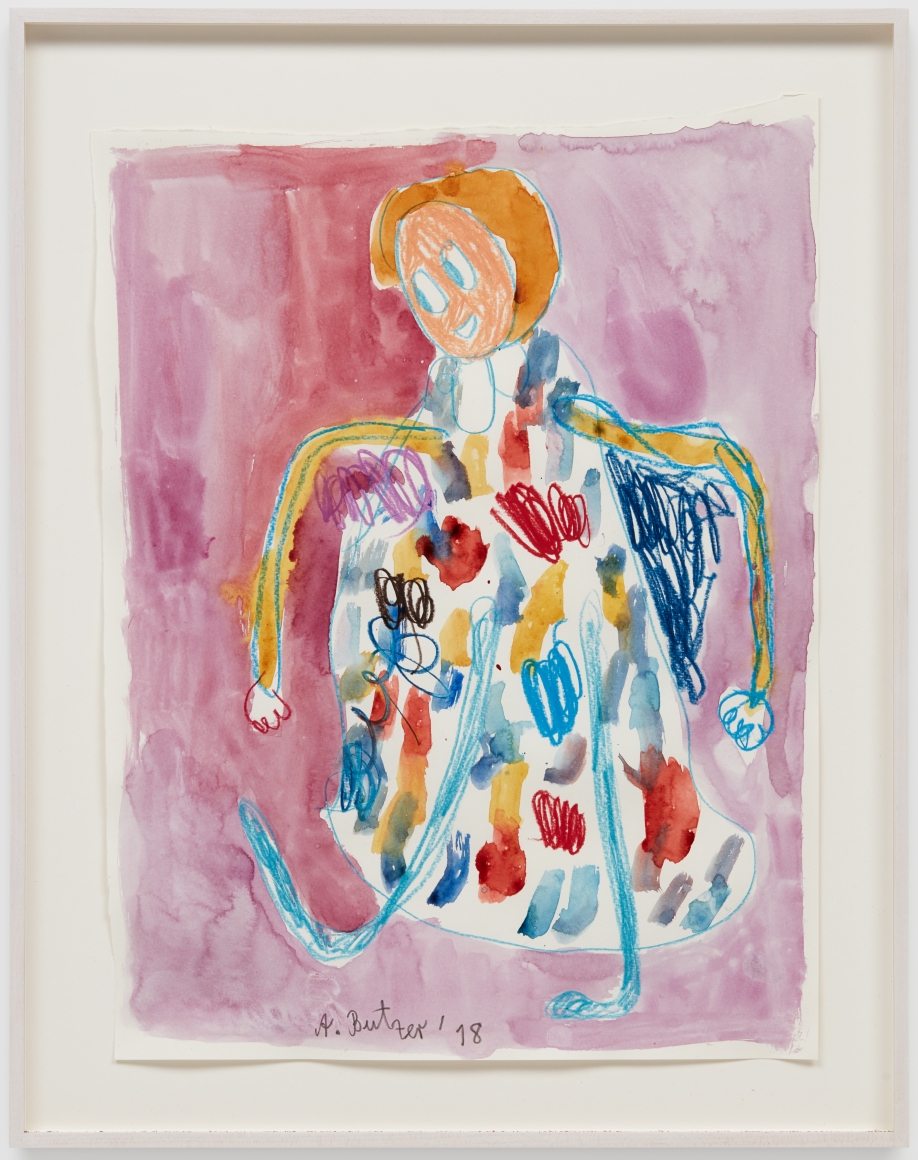 André Butzer, Untitled, 2018 Watercolor and colored pencil on paper, 19 3/4 x 14 5/8 in, 50 x 37 cm (AB18.022)