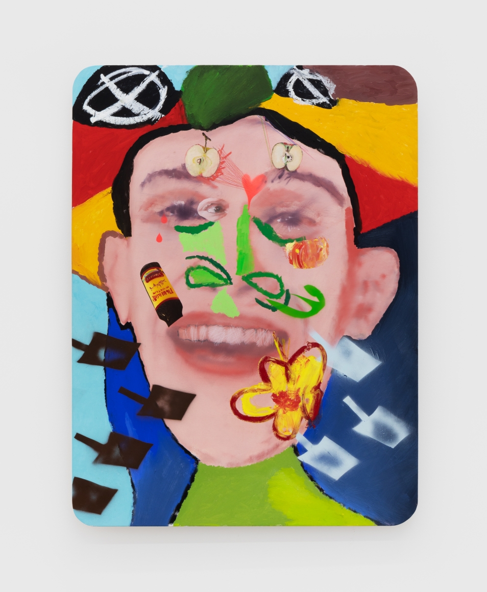 Alessandro Pessoli Jack, 2020 Oil, spray paint, oil pastels and pencil on wood panel 40 x 30 in 101.6 x 76.2 cm (APE20.011)