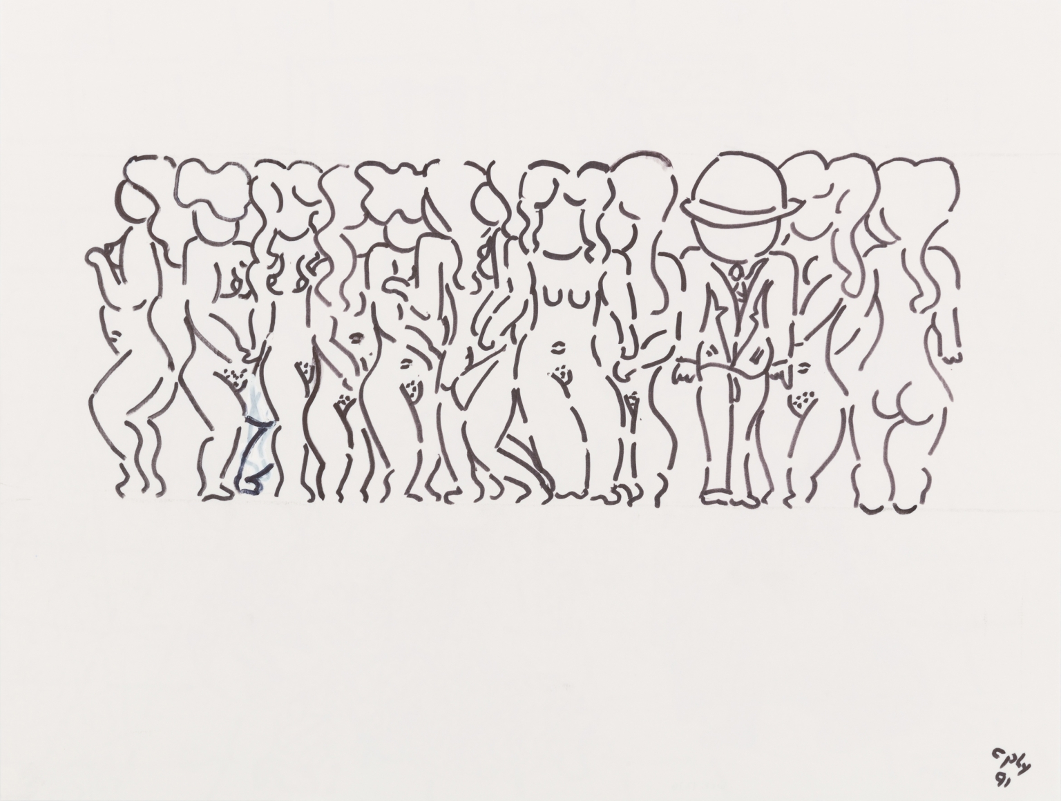 William N. Copley, Untitled, 1991. Ink on paper, 18 x 24 in, 45.7 x 61 cm (WC20.028)