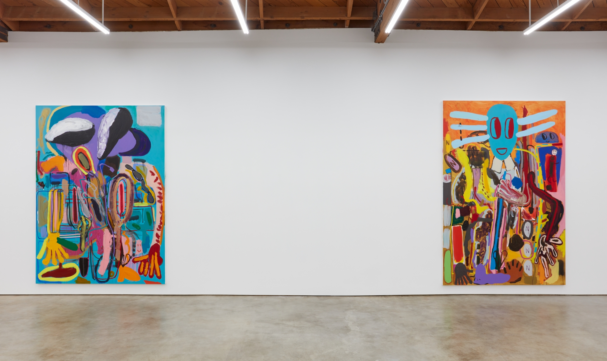 Installation View of " Wer hat Dr. Pfeffer erfunden?,", and "Ernst Ludwig Kirchner Hinrichtung im Jahre 1999"