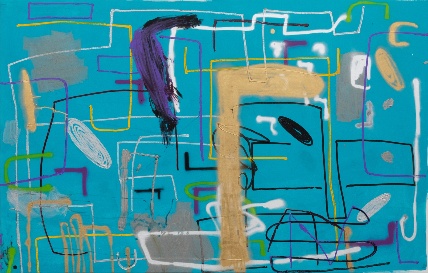 André Butzer, Untitled, 2019. Oil on canvas, 114 1/8 x 72 7/8 in, 290 x 185 cm (AB19.083)