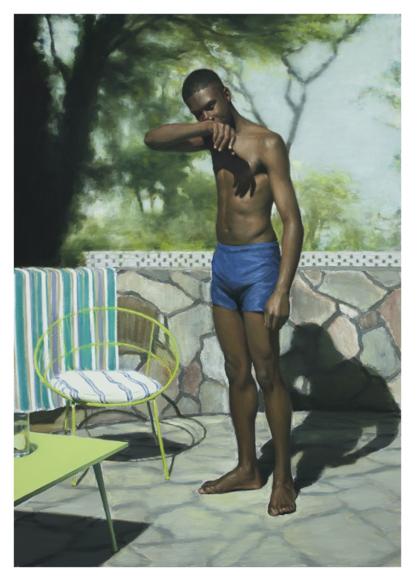 Jonathan Wateridge, Swimmer, 2016 Oil on linen 78 3/4 x 55 1/8 in 200 x 140 cm