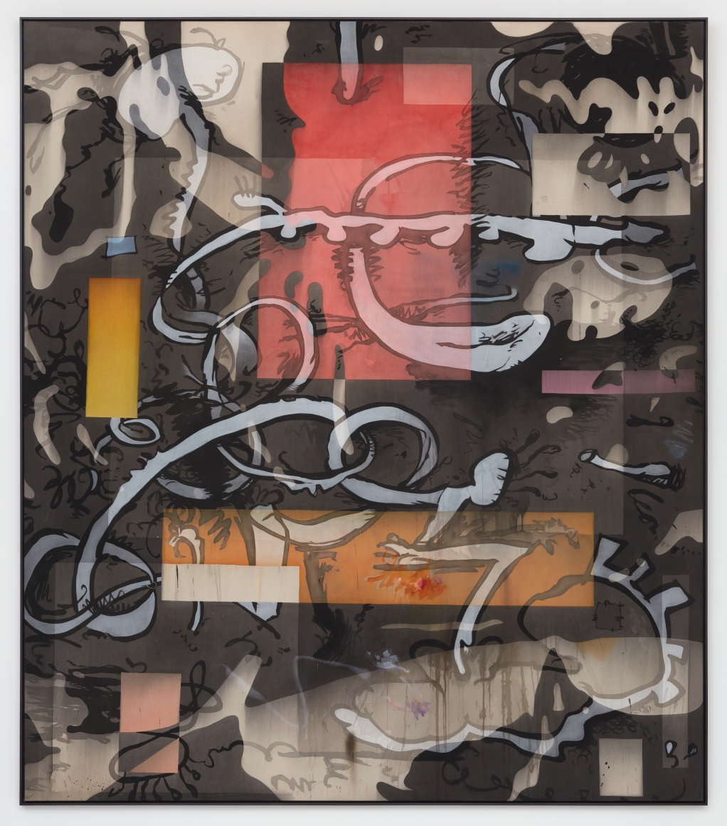 Jan-Ole Schiemann, Ohne Titel, 2016. Ink and acrylic on canvas, 90.6 x 78.7 in, 230 x 200 cm (JS16.031)