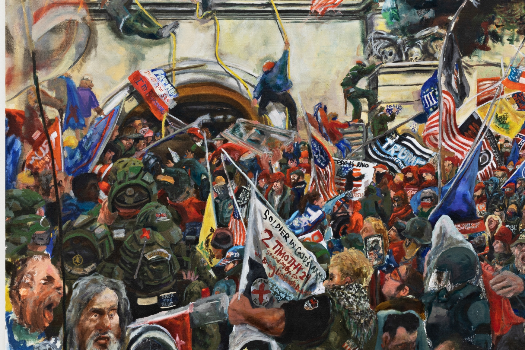 Celeste Dupuy-Spencer Don’t You See That I Am Burning, 2021, Oil on canvas, 85 x 85 in, 215.9 x 215.9 cm (CDS21.023)
