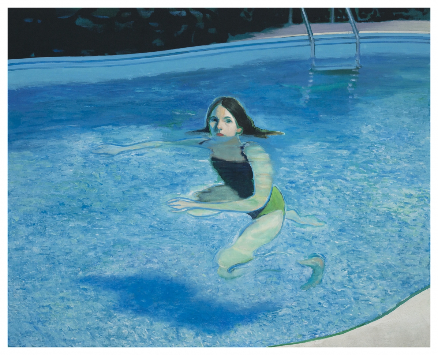 Jonathan Wateridge Swim, 2019 Oil on linen 88 5/8 x 110 1/4 in 225 x 280 cm