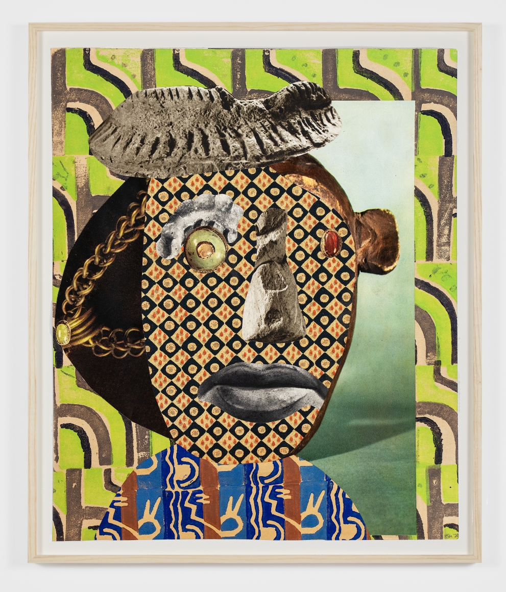 Blair Saxon-Hill, Get Busy, March, 2020. Collage on book page, 12 x 10 in, 30.5 x 25.4 cm (BSH20.005)