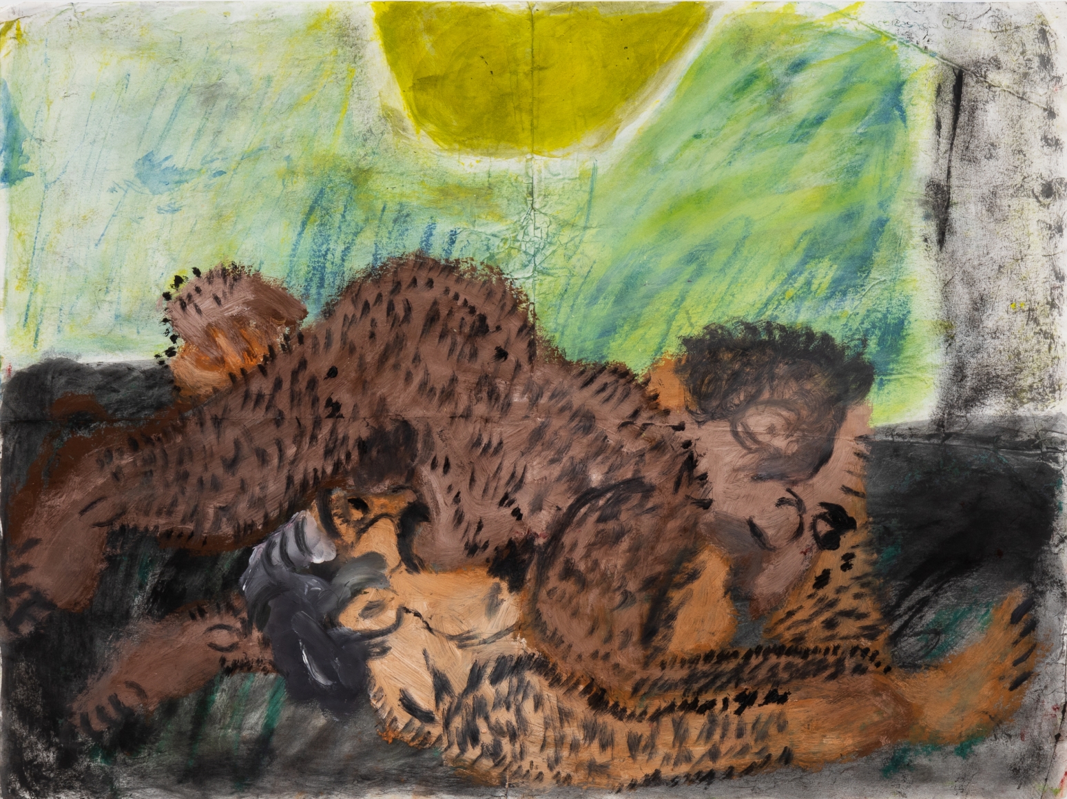 Raynes Birkbeck, Feelings of Depression/Love Under the Sun, 2013. Oil stick, pastel, and acrylic on paper, 18 x 24 in, 45.7 x 61 cm (RBI20.001)