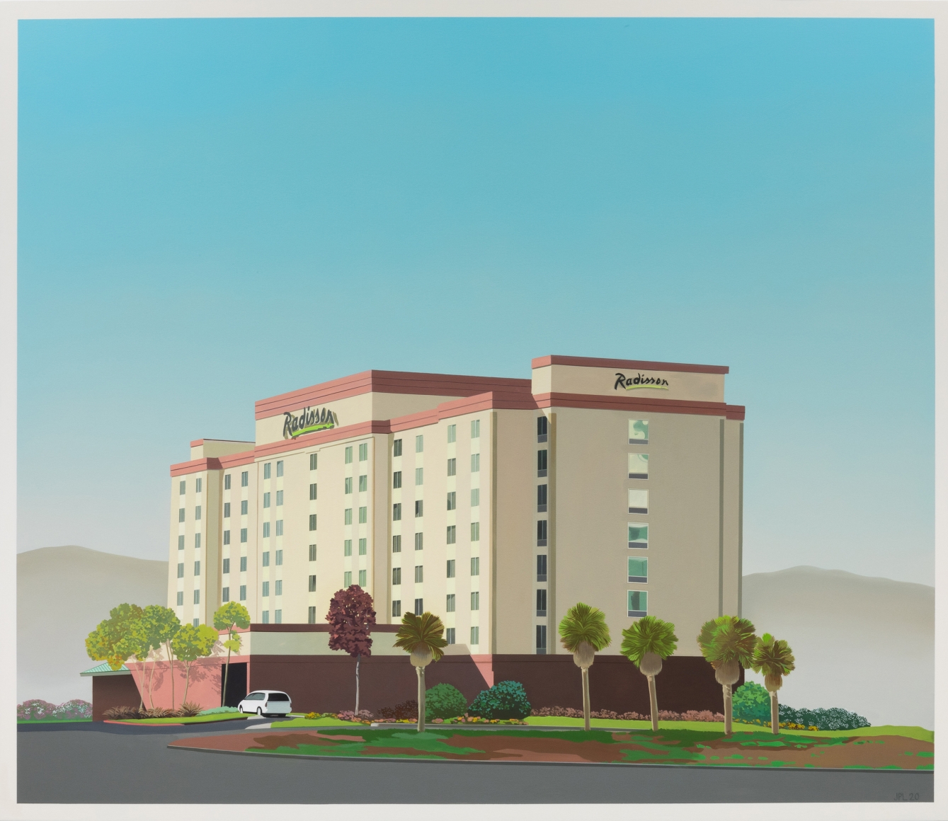 Jake Longstreth, Ontario International Airport, 2020. Oil on canvas, 72 x 84 in, 182.9 x 213.4 cm (JLO20.009)