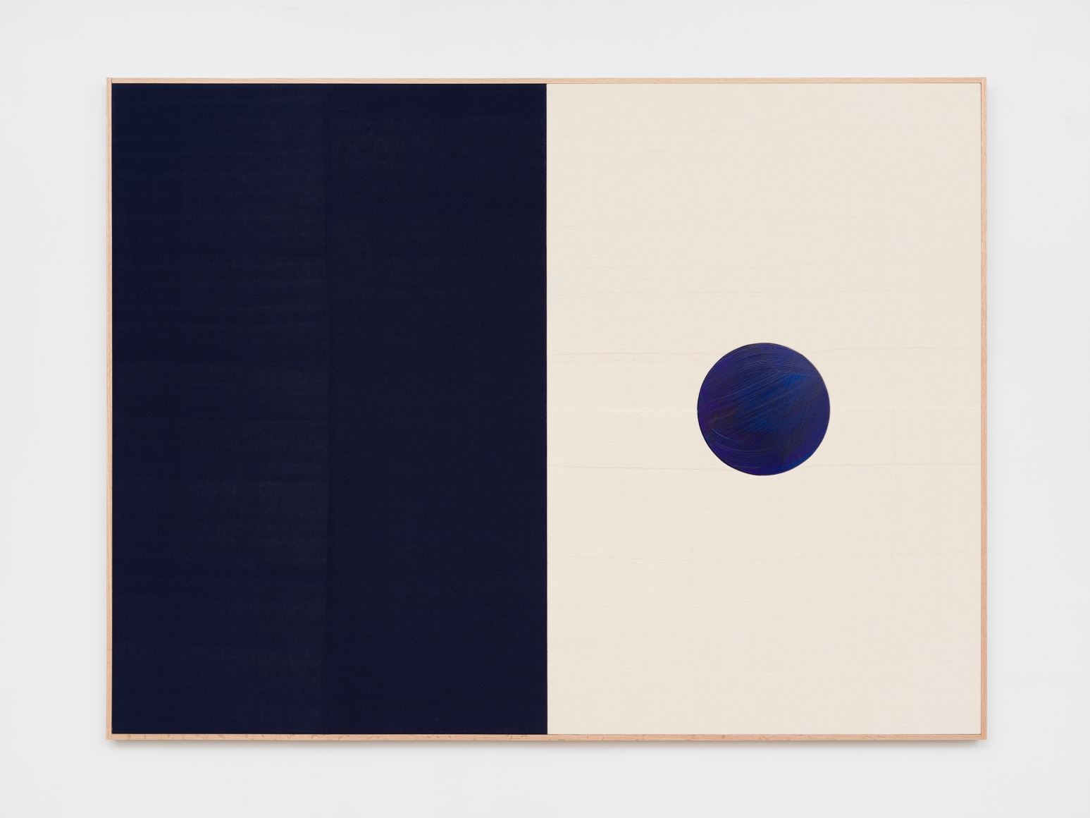 Ethan Cook, Ice, 2020. Hand woven cotton and linen, acrylic on aluminum, framed 60 x 80 in, 152.4 x 203.2 cm (ECO20.035)