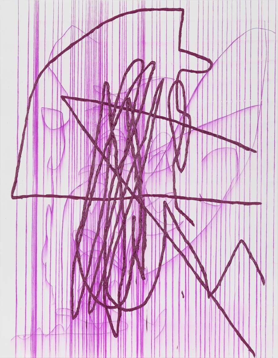 Jana Schröder, Spontacts DL Mag 9, 2015. Copying pencil and oil on canvas, 78.7 x 61 inches, 200 x 155 cm, (JSR15.027)