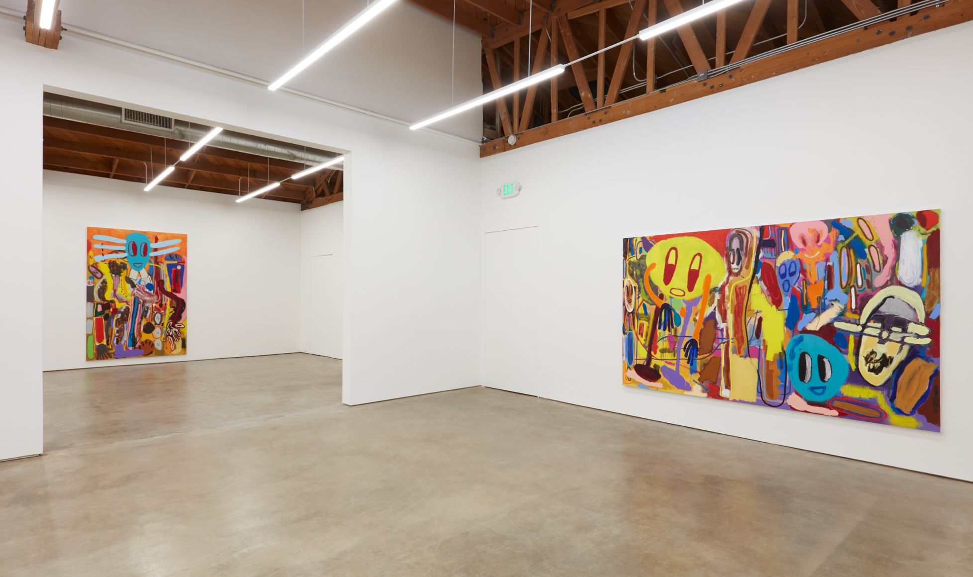 Installation View of "Ernst Ludwig Kirchner Hinrichtung im Jahre 1999" and "Verbotene Plätze"