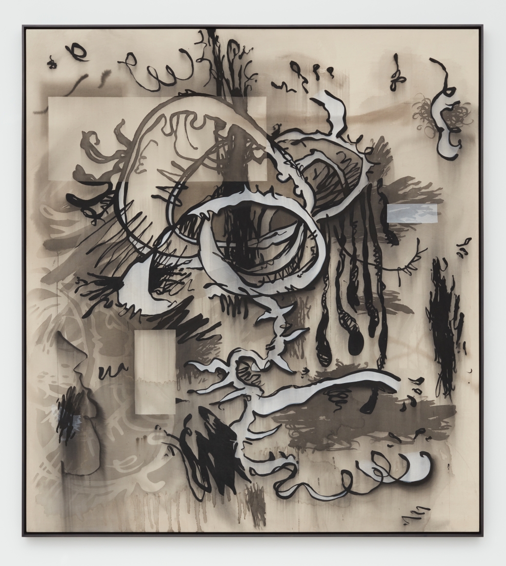 Jan-Ole Schiemann, Colour Eating Plant, 2017. Ink and acrylic on canvas, 60 x 54 inches, 152.4 x 137.16 cm (JS17.001)