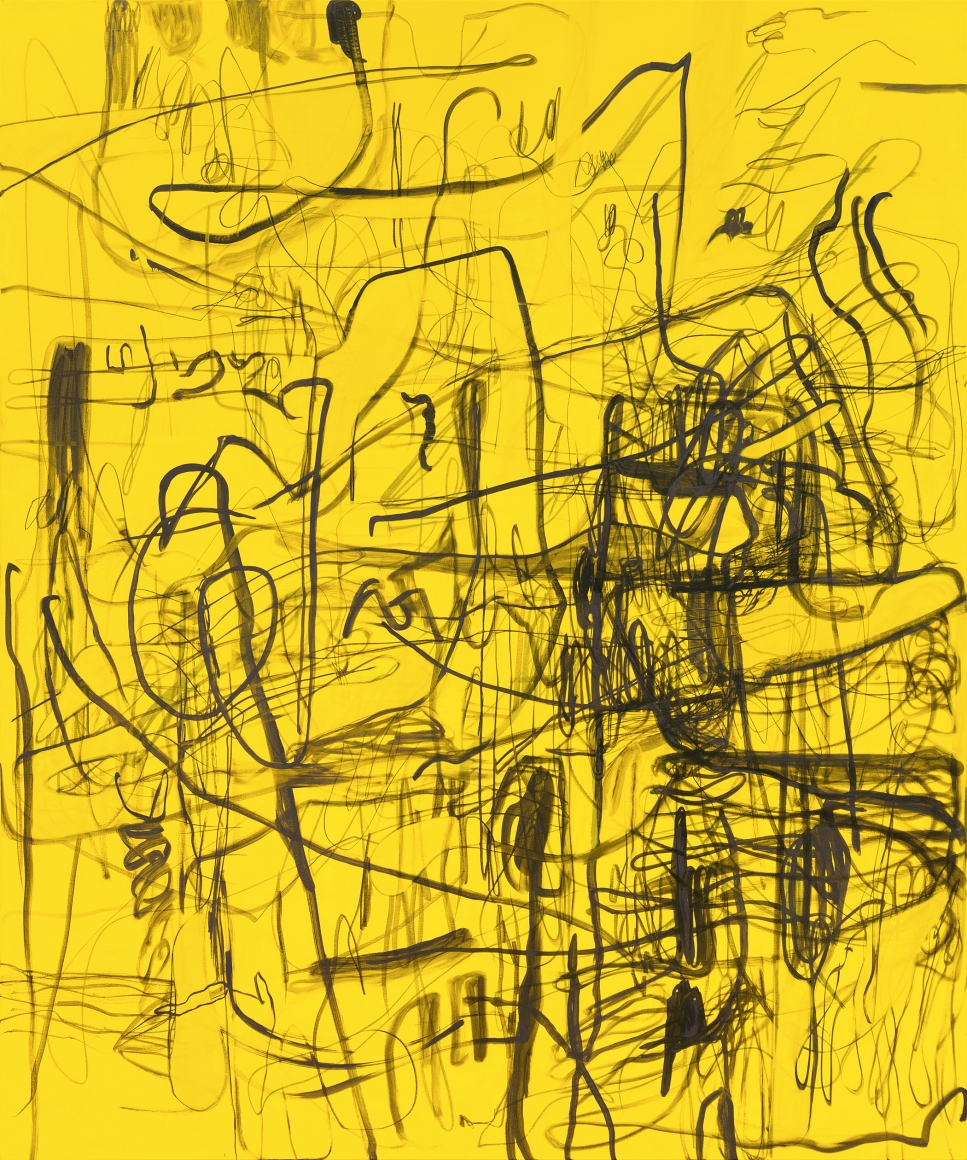 Jana Schröder, Kadlites L9, 2018, Acrylic, graphite and lead on canvas, 94 1/2 x 78 3/4 in (240 x 200 cm), JSR19.009