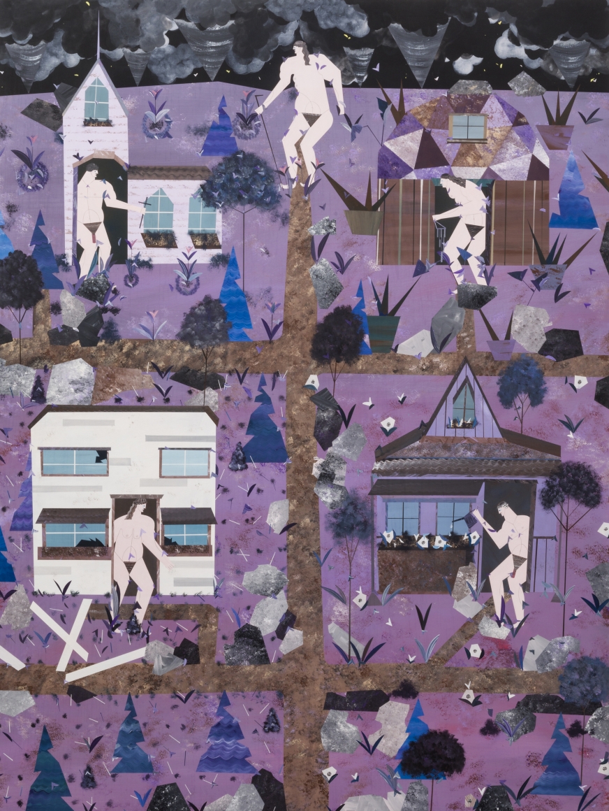 Andrea Joyce Heimer I do not know what these people are. You may be haughty or God-fearing, or the future, or will become a thief. The different routes are strange and I am scared., 2017 Acrylic and pencil on panel 30 x 40 in 76.2 x 101.6 cm (AJO17.001)