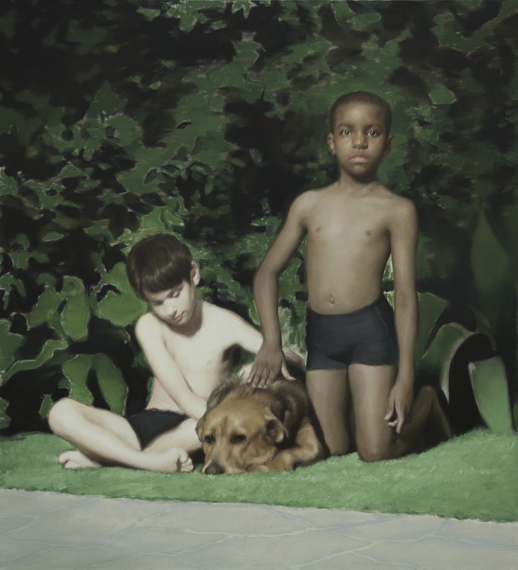 Jonathan Wateridge Boys, 2016 Oil on linen 65 x 59 1/8 in 165 x 150 cm