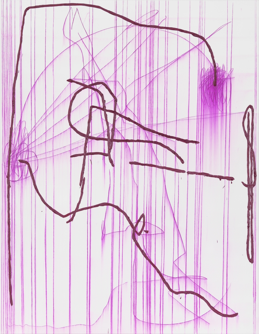 Jana Schröder, Spontacts DL Mag 8, 2015 Copying pencil and oil on canvas 78.7 x 61 inches, 200 x 155 cm (JSR15.028)
