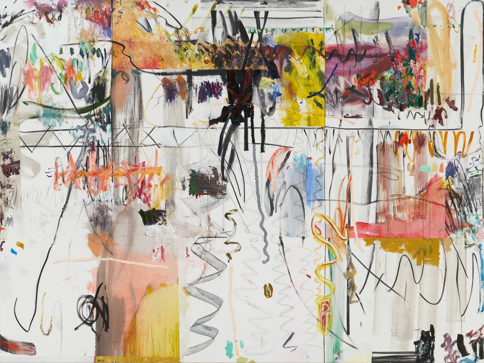 Andreas Breunig, Hi_LoRes No. 13, 2017. Oil, graphite and charcoal on canvas, 82 5/8 x 110 1/4 in, 209.9 x 280 cm (ABR17.001)