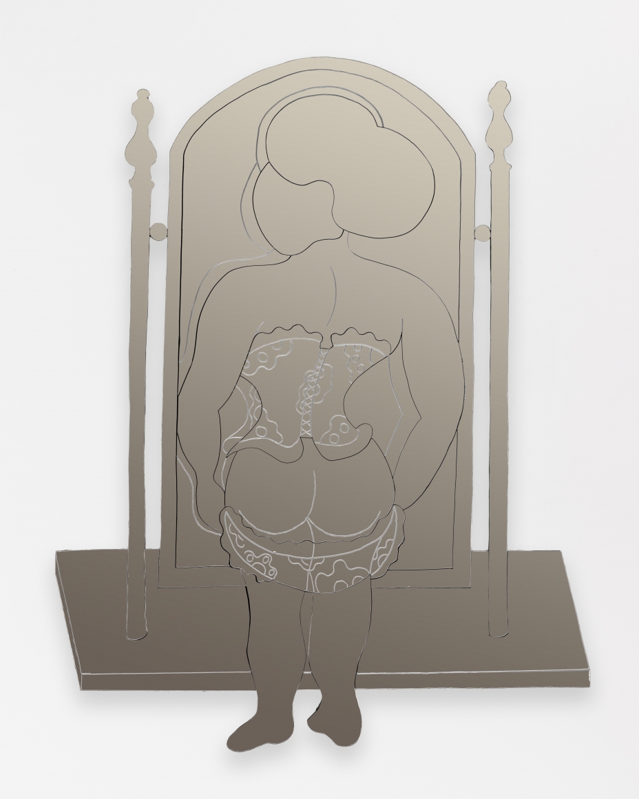 William N. Copley, Heart of My Heart, 1977-2012. Mirrored acrylic, 80 1/8 x 62 1/2 x 2 1/2 in, 203.5 x 158.8 x 6.3 cm, Edition of 2/6, 2 APs (WC20.037)