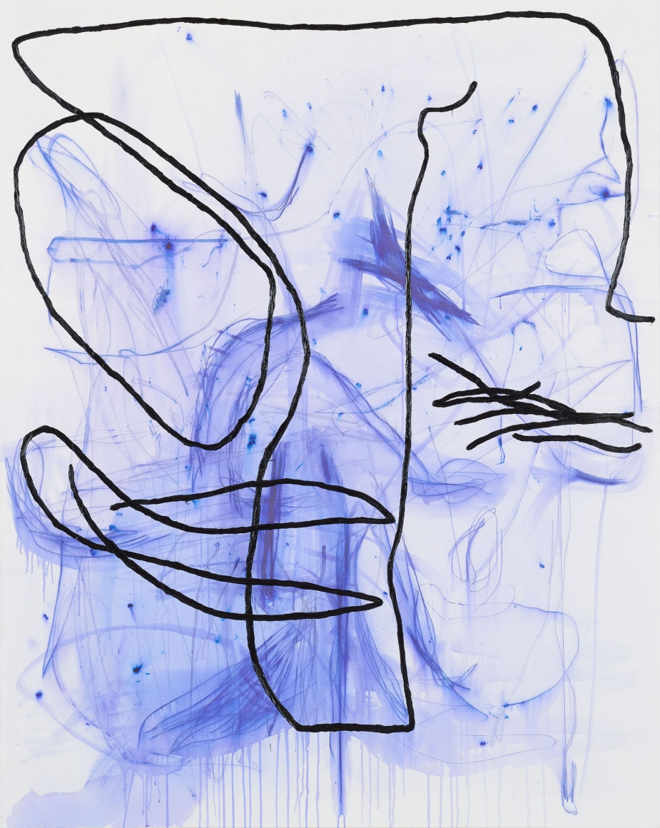 Jana Schröder, Spontacts GO 7, 2017. Copying pencil and oil on canvas, 78.7 x 63 inches, 200 x 160 cm (JSR17.002)