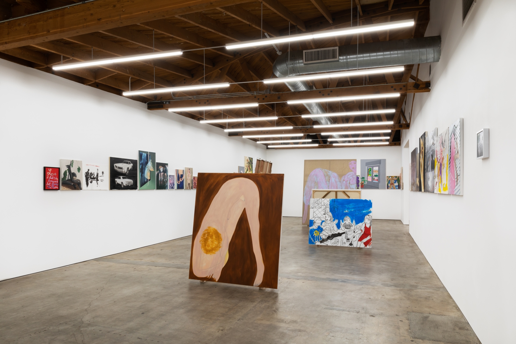 Installation view of To Paint is To Love Again, Curated by Olivier Zahm (January 18-28, 2020) at Nino Mier Gallery, Los Angeles