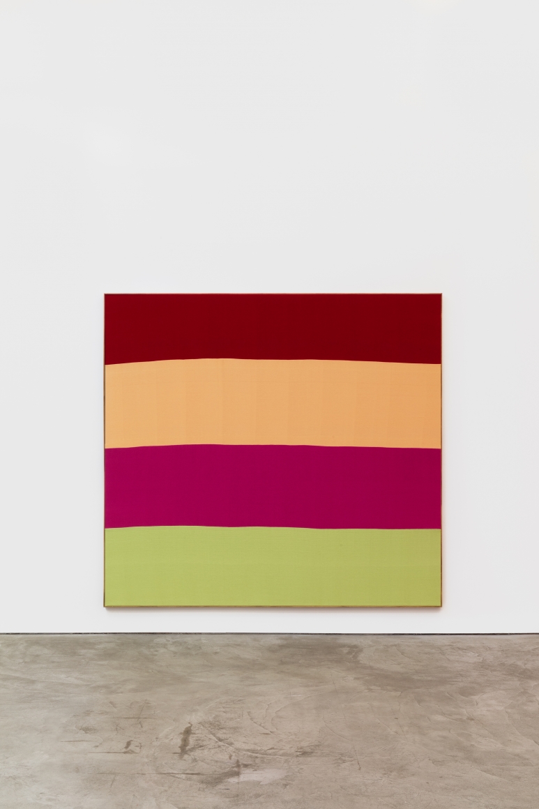 Ethan Cook Untitled, 2019 Hand woven cotton and linen, framed 76 x 82 in 193 x 208.3 cm (ECO19.003)
