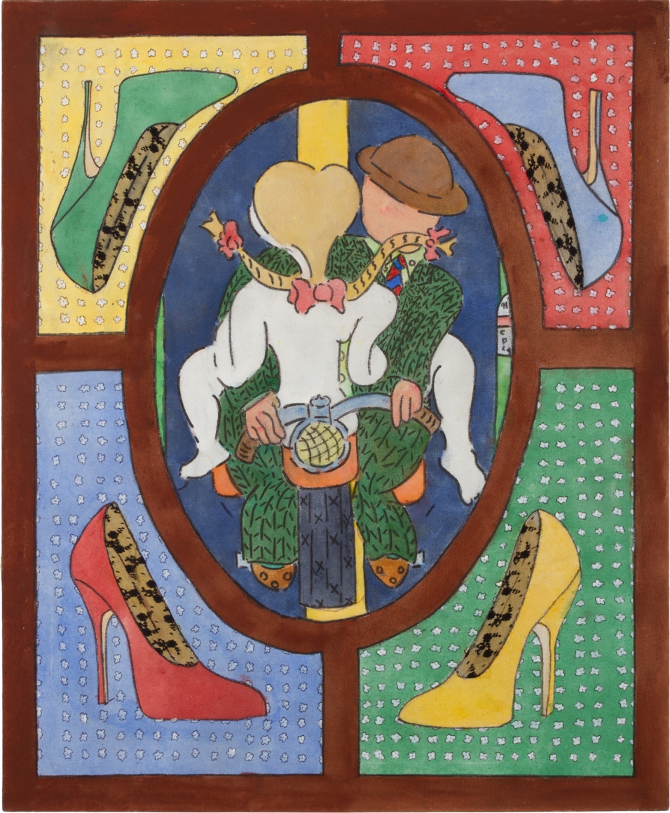 William N. Copley, Untitled, 1991. Acrylic and lace on canvas, 64 x 52 in, 162.6 x 132.1 cm (WC20.009)
