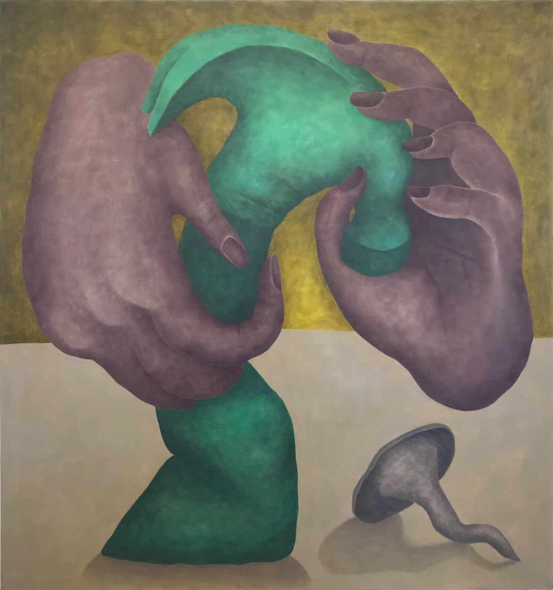 Ginny Casey, Tender Hammer, 2020. Oil on canvas, 48 x 45 in, 114.3 x 114.3 cm (GCA20.001)