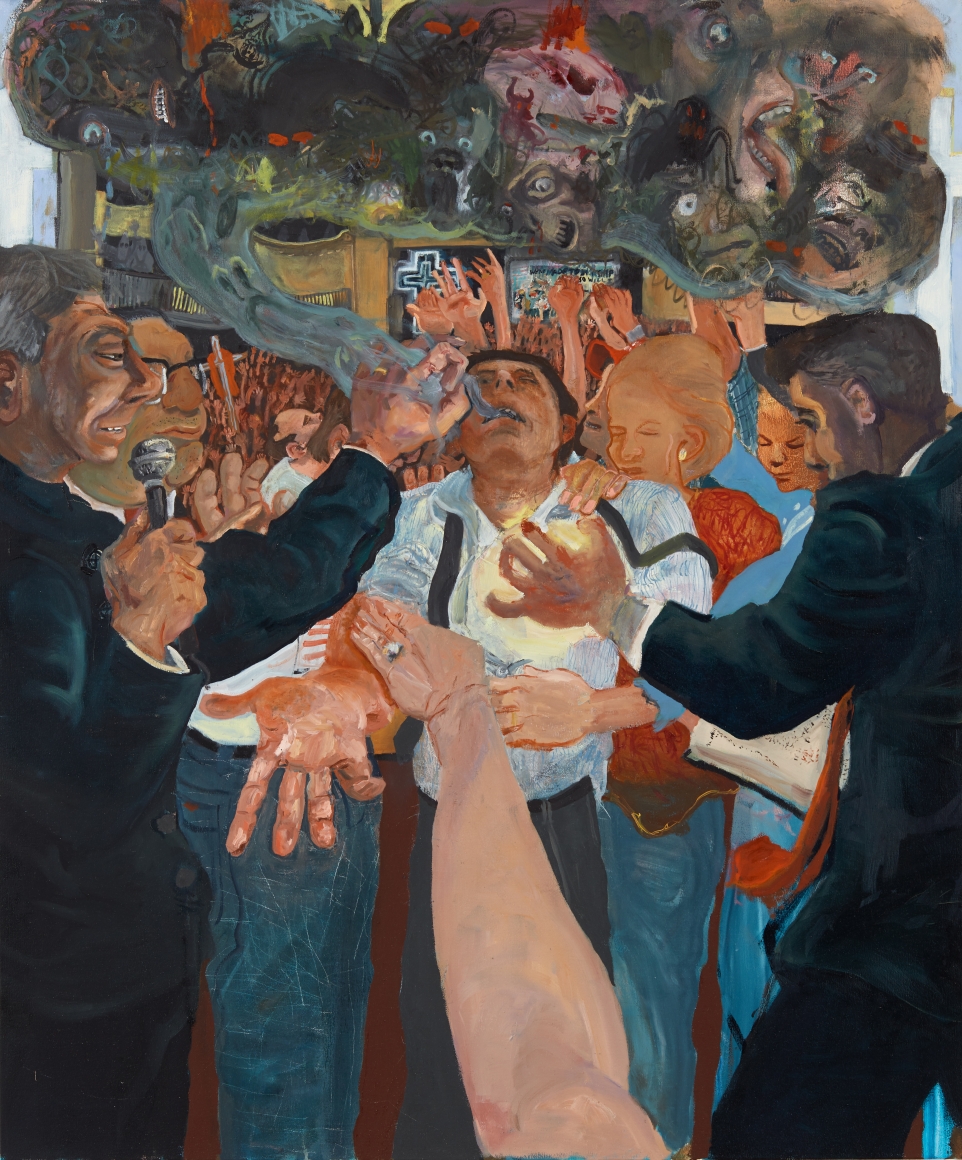 Celeste Dupuy-Spencer Through the Laying of the Hands (Positively Demonic Dynamism), 2018 Oil on linen 48 x 40 in 121.9 x 101.6 cm (CDS18.035)