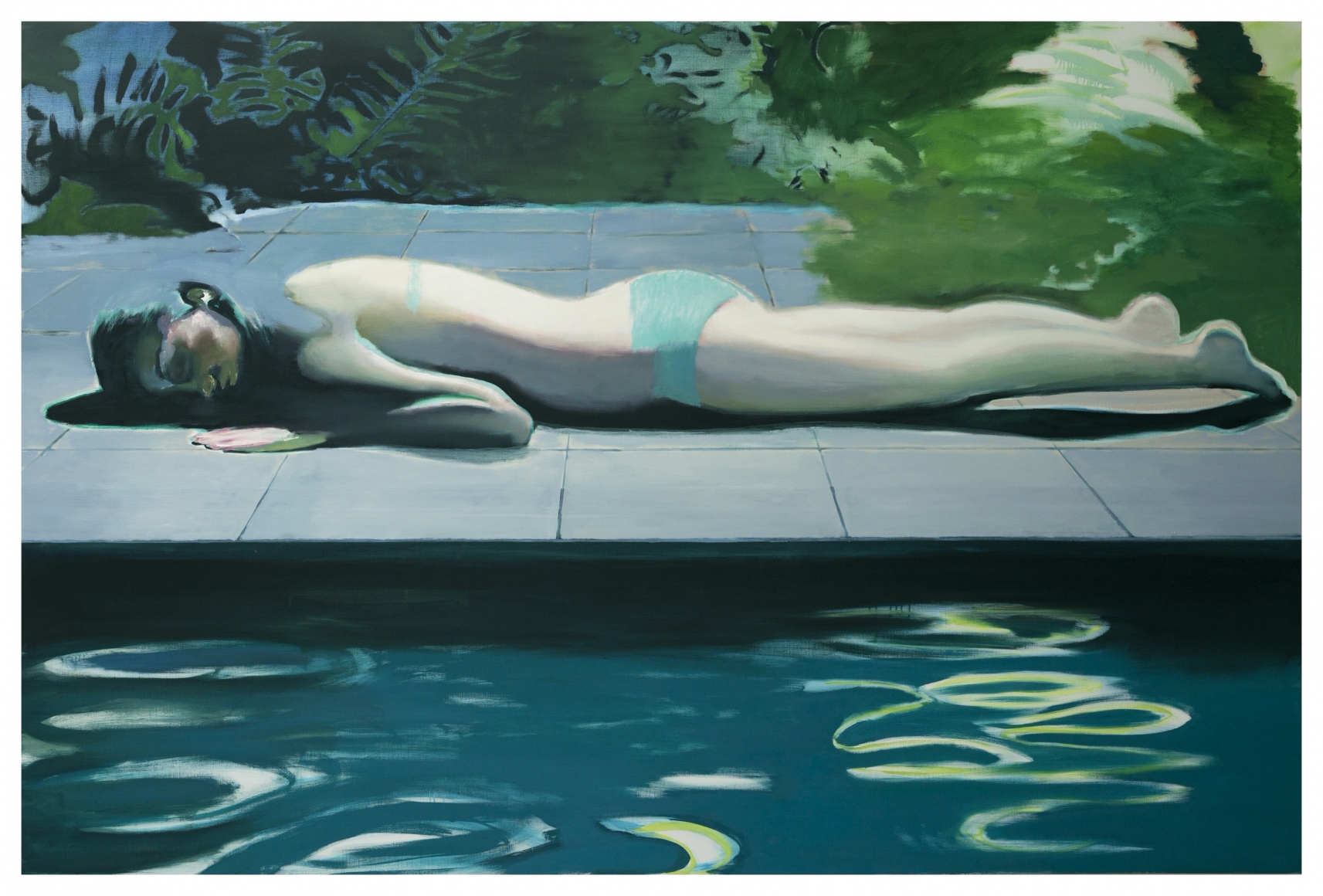Jonathan Wateridge Petrol Blue, 2019 Oil on linen 78 3/4 x 118 1/8 in 200 x 300 cm