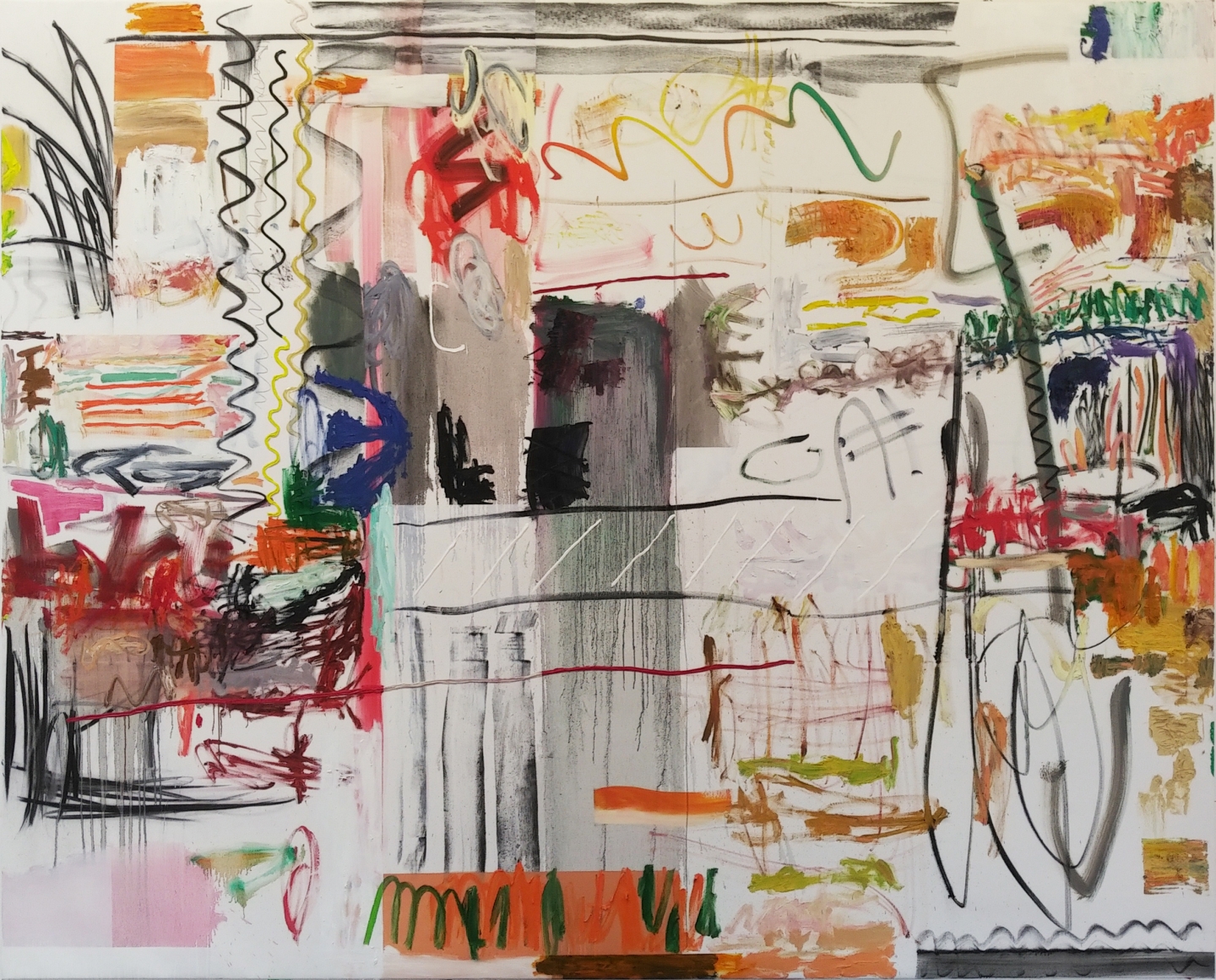 Andreas Breunig, Hi_LoRes_70, 2019, Oil, Graphite and Charcoal on Canvas, 82 5/8 x 102 3/8 in (210 x 260 cm), ABR19.016